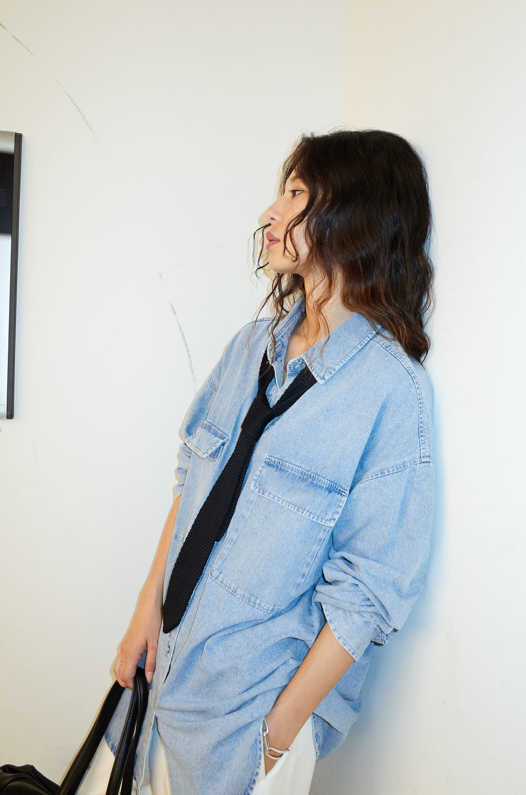 [予約/SET]オーバーサイズデニムシャツ+エフォートレススウェットパンツ(2set)