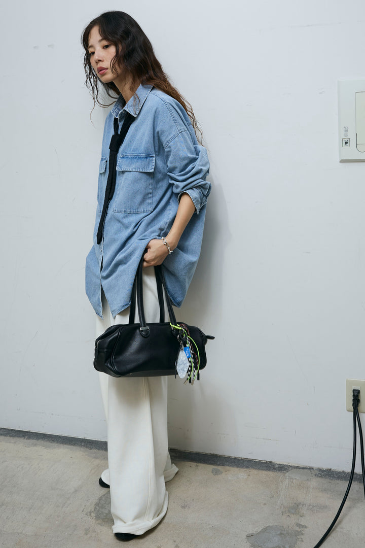 [予約/SET]オーバーサイズデニムシャツ+エフォートレススウェットパンツ(2set)