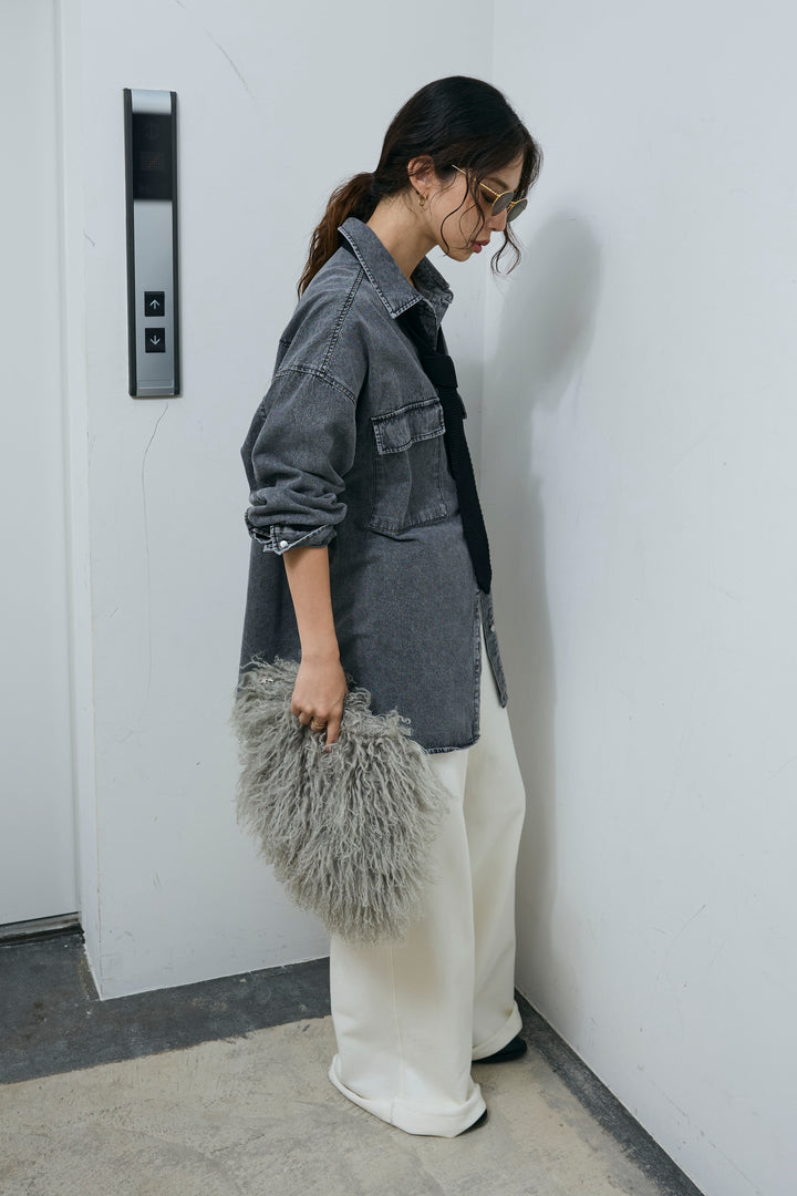 [予約/SET]オーバーサイズデニムシャツ+エフォートレススウェットパンツ(2set)