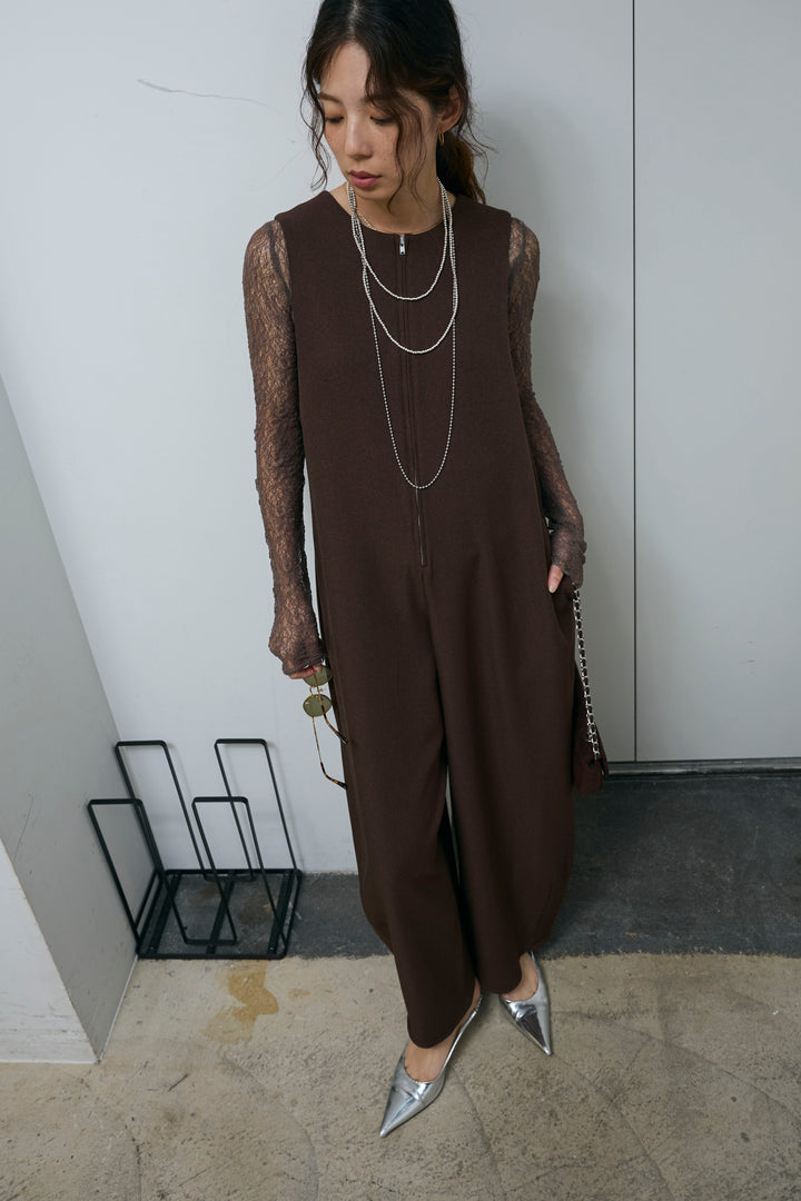 [予約/SET]フロントジップコクーンコンビネゾン+シアーレーストップス(2set)