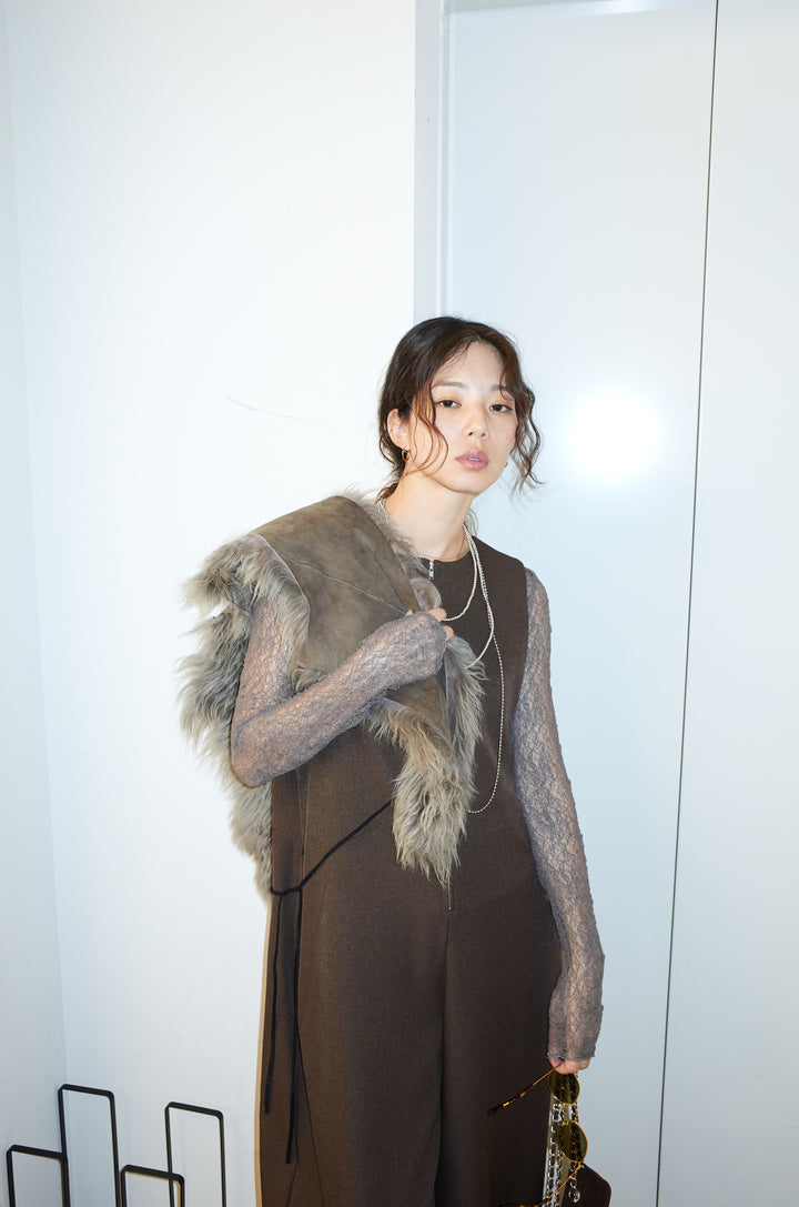 [予約/SET]フロントジップコクーンコンビネゾン+シアーレーストップス(2set)