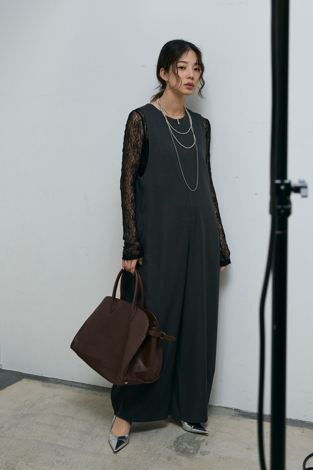 [予約/SET]フロントジップコクーンコンビネゾン+シアーレーストップス(2set)