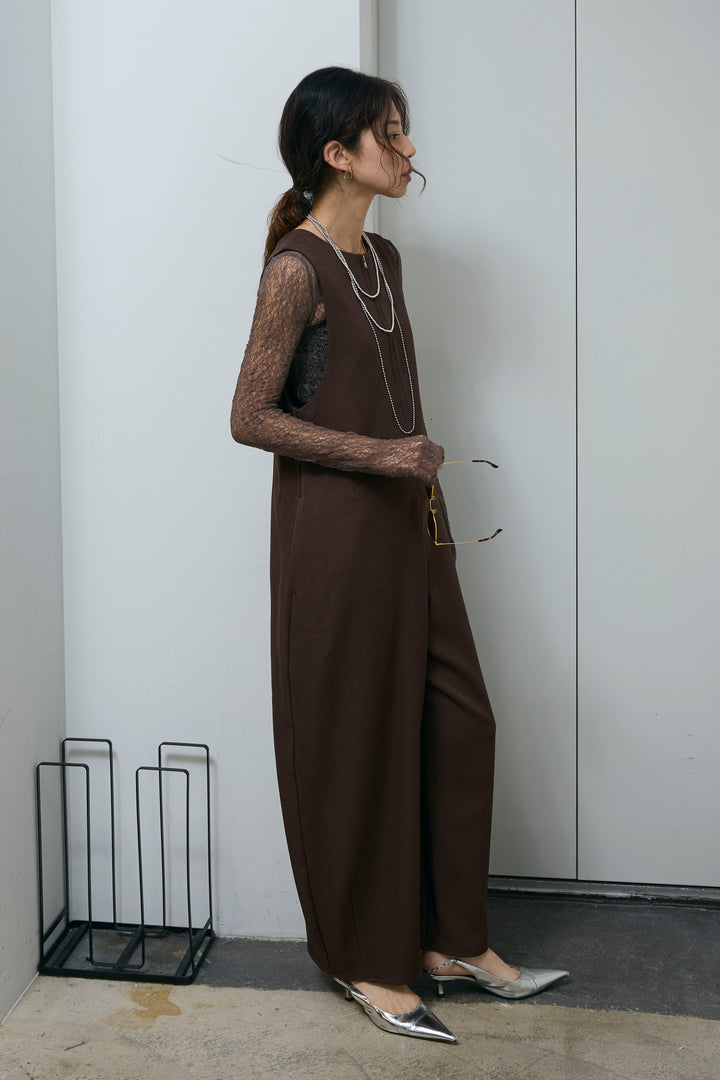 [予約/SET]フロントジップコクーンコンビネゾン+シアーレーストップス(2set)