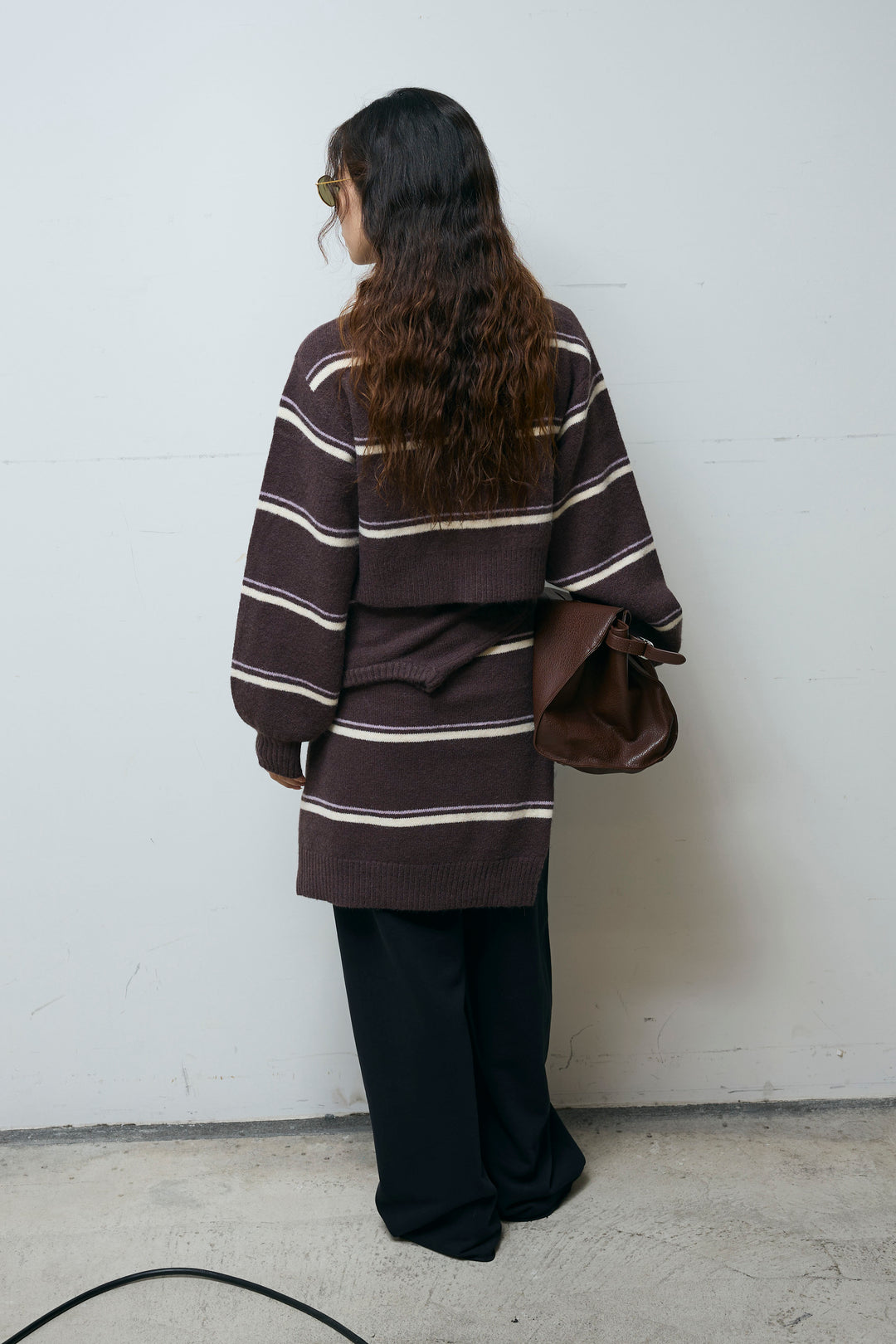 [予約/SET]スタンドカラーボーダージップニット+ボーダーニットPO(2set)