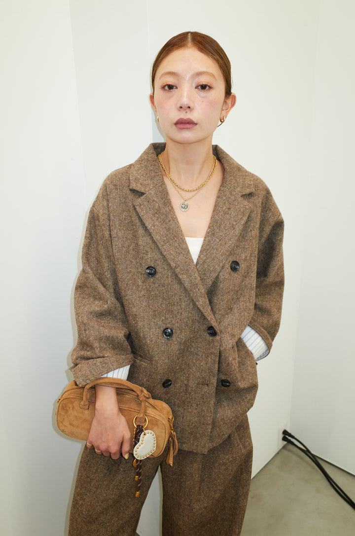 [予約]ツイードレイヤードダブルテーラードJK