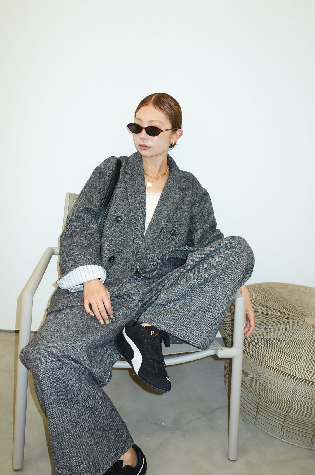 [予約/SET]ツイードレイヤードダブルテーラードJK+ツイードタックパンツ(2set)