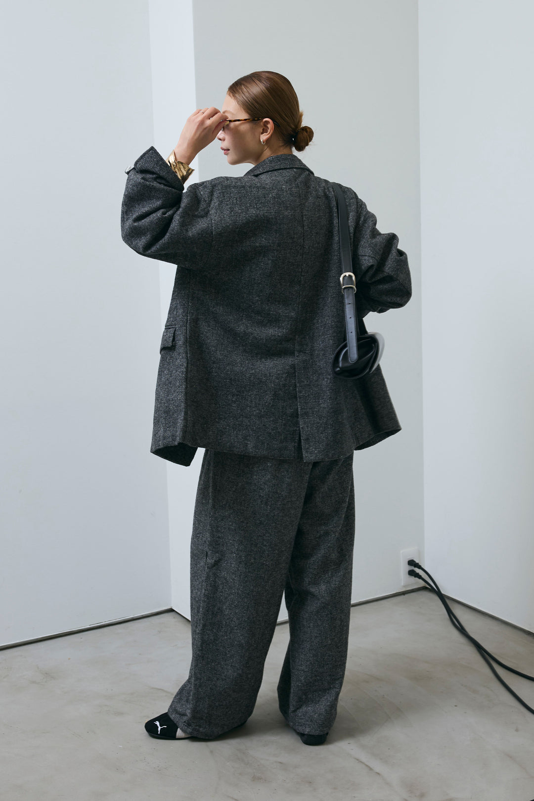 [予約/SET]ツイードレイヤードダブルテーラードJK+ツイードタックパンツ(2set)