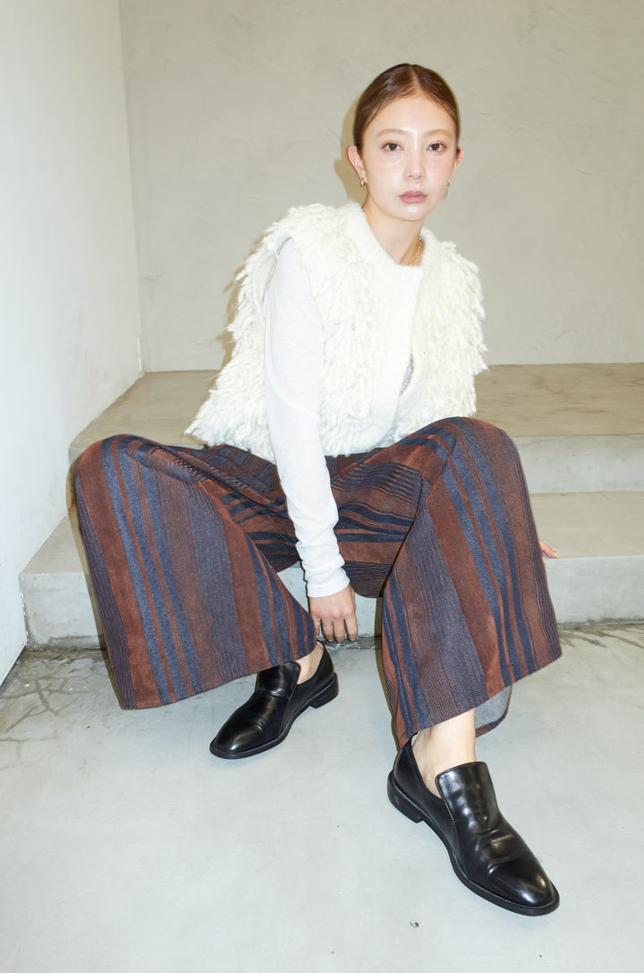 [予約/SET]フリンジニットベスト+シアーヘンリーネックロンT(2set)