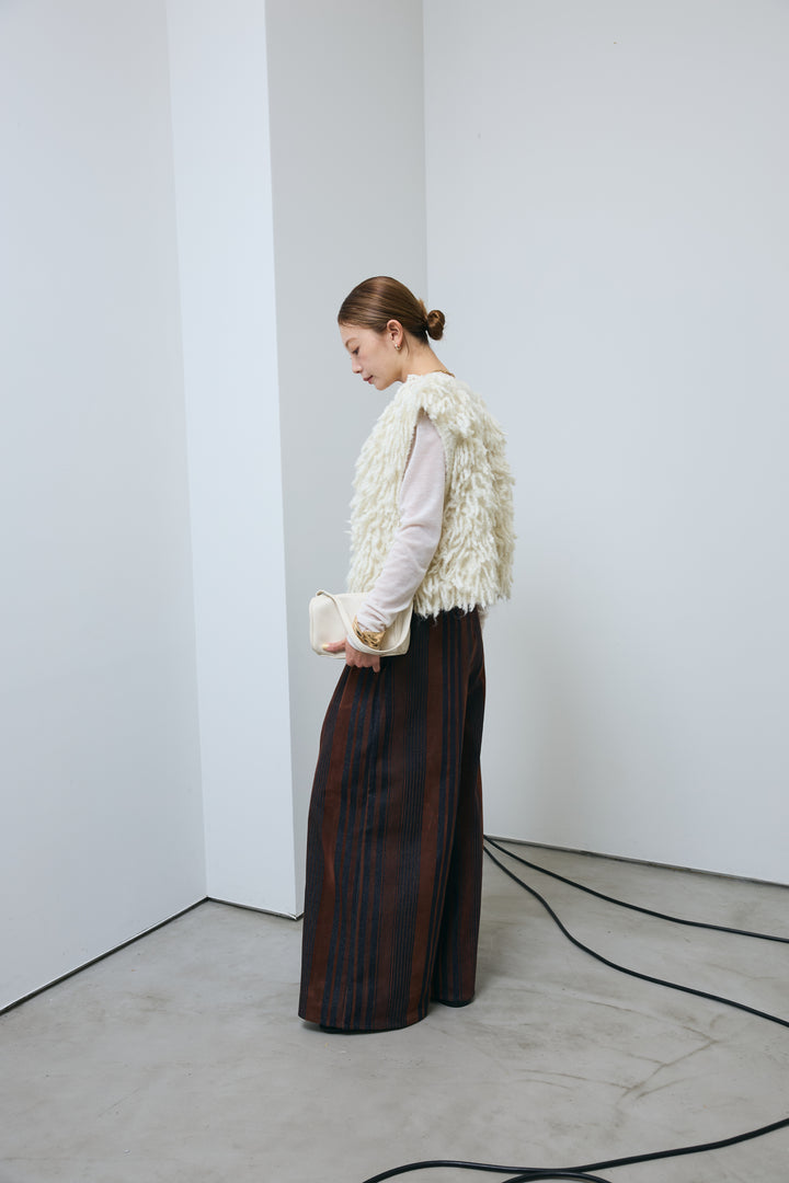 [予約/SET]フリンジニットベスト+シアーヘンリーネックロンT(2set)