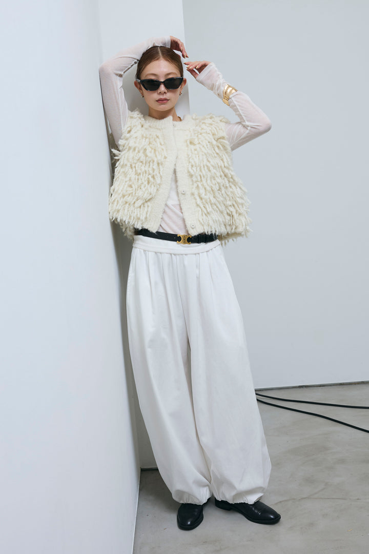 [予約/SET]フリンジニットベスト+バルーンパンツ(2set)