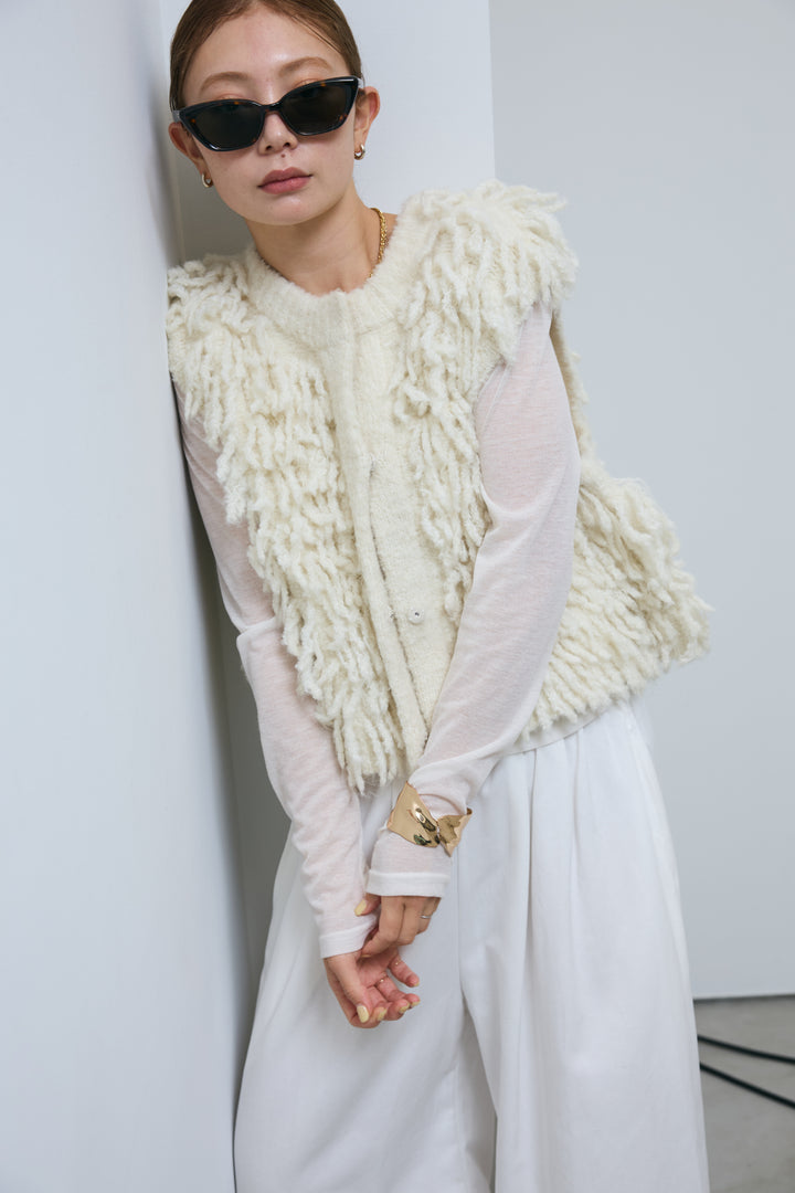 [予約/SET]フリンジニットベスト+バルーンパンツ(2set)