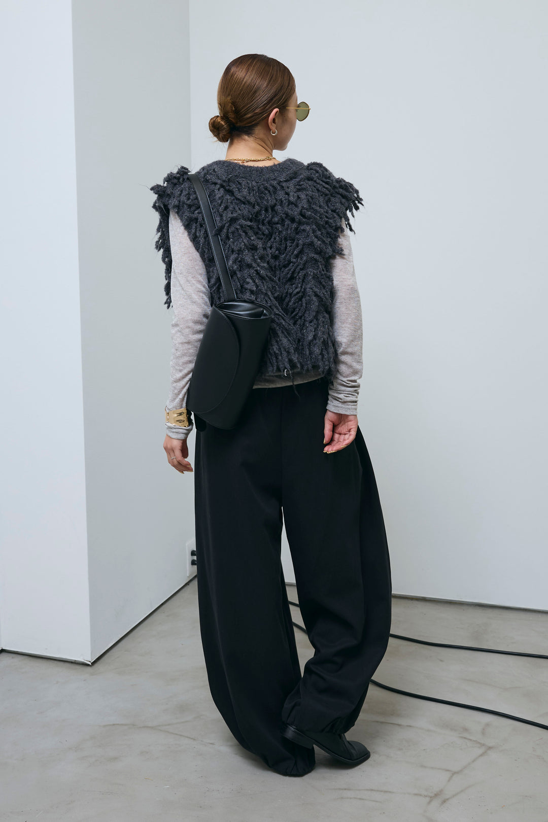 [予約/SET]フリンジニットベスト+バルーンパンツ(2set)