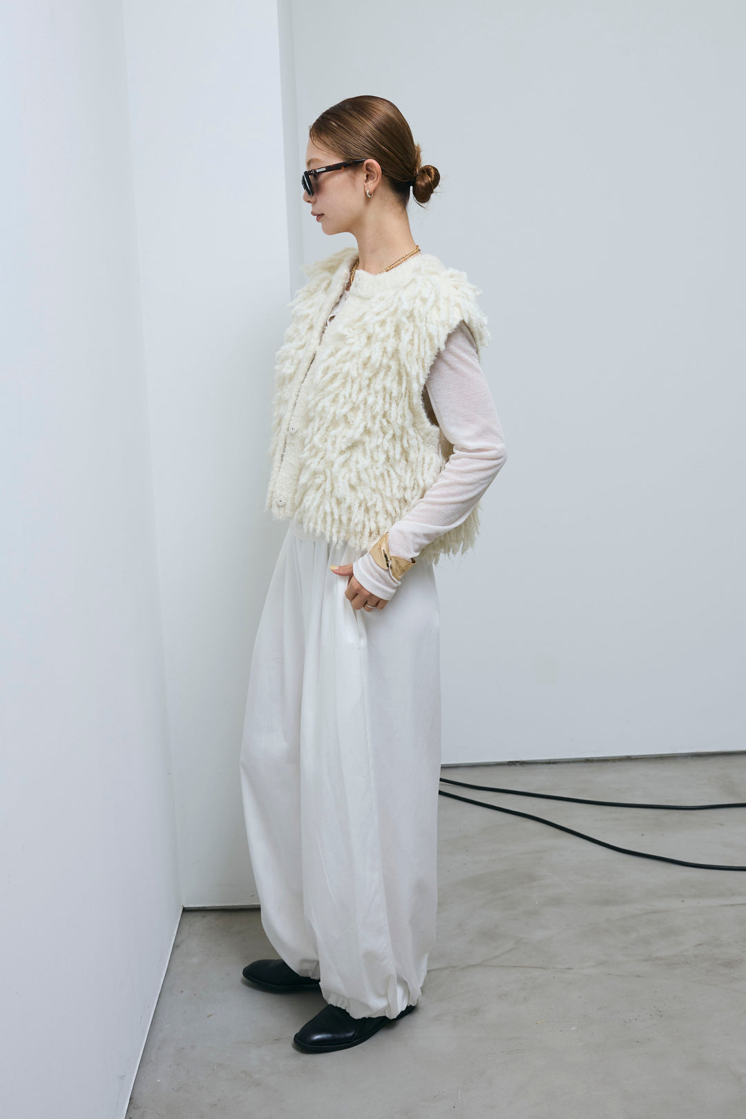 [予約/SET]フリンジニットベスト+バルーンパンツ(2set)