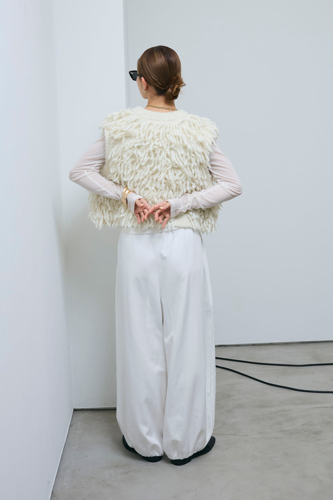 [予約/SET]フリンジニットベスト+バルーンパンツ(2set)