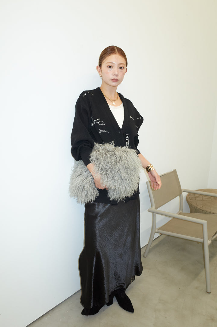 [予約/SET]グラフィティニットカーデ+裾レースサテンスカート(2set)