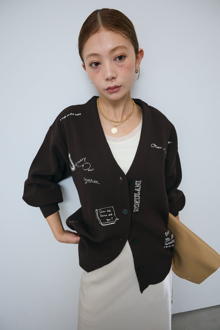 [予約/SET]グラフィティニットカーデ+裾レースサテンスカート(2set)