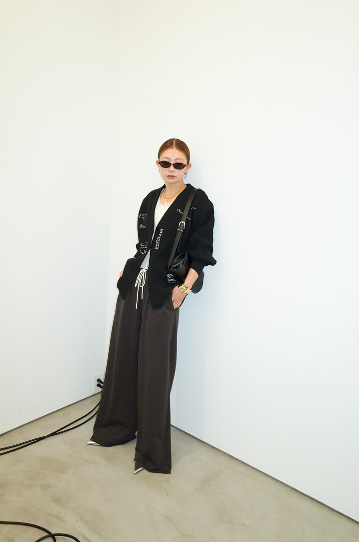 [予約/SET]グラフィティニットカーデ+エフォートレススウェットパンツ(2set)