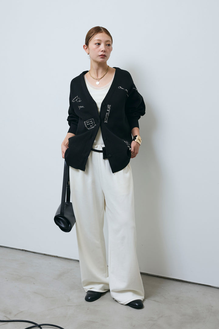 [予約/SET]グラフィティニットカーデ+エフォートレススウェットパンツ(2set)