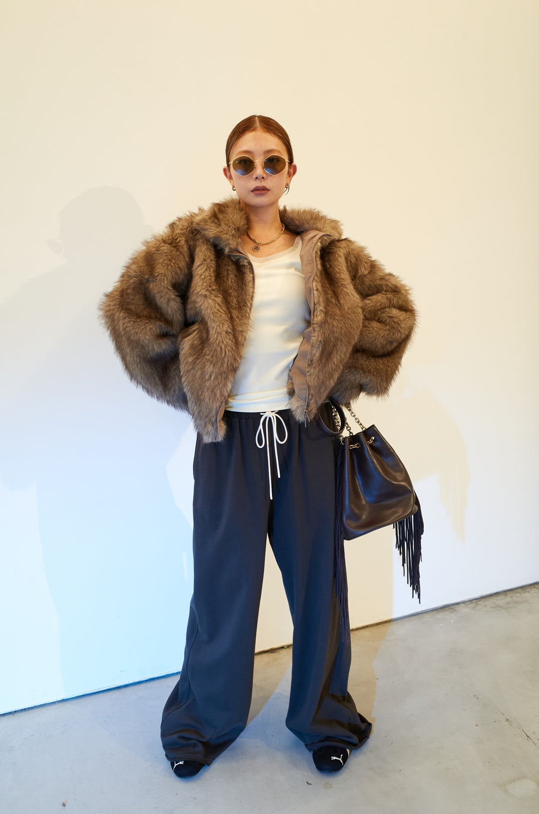 [予約/SET]ミックスファージップブルゾン+エフォートレススウェットパンツ(2set)