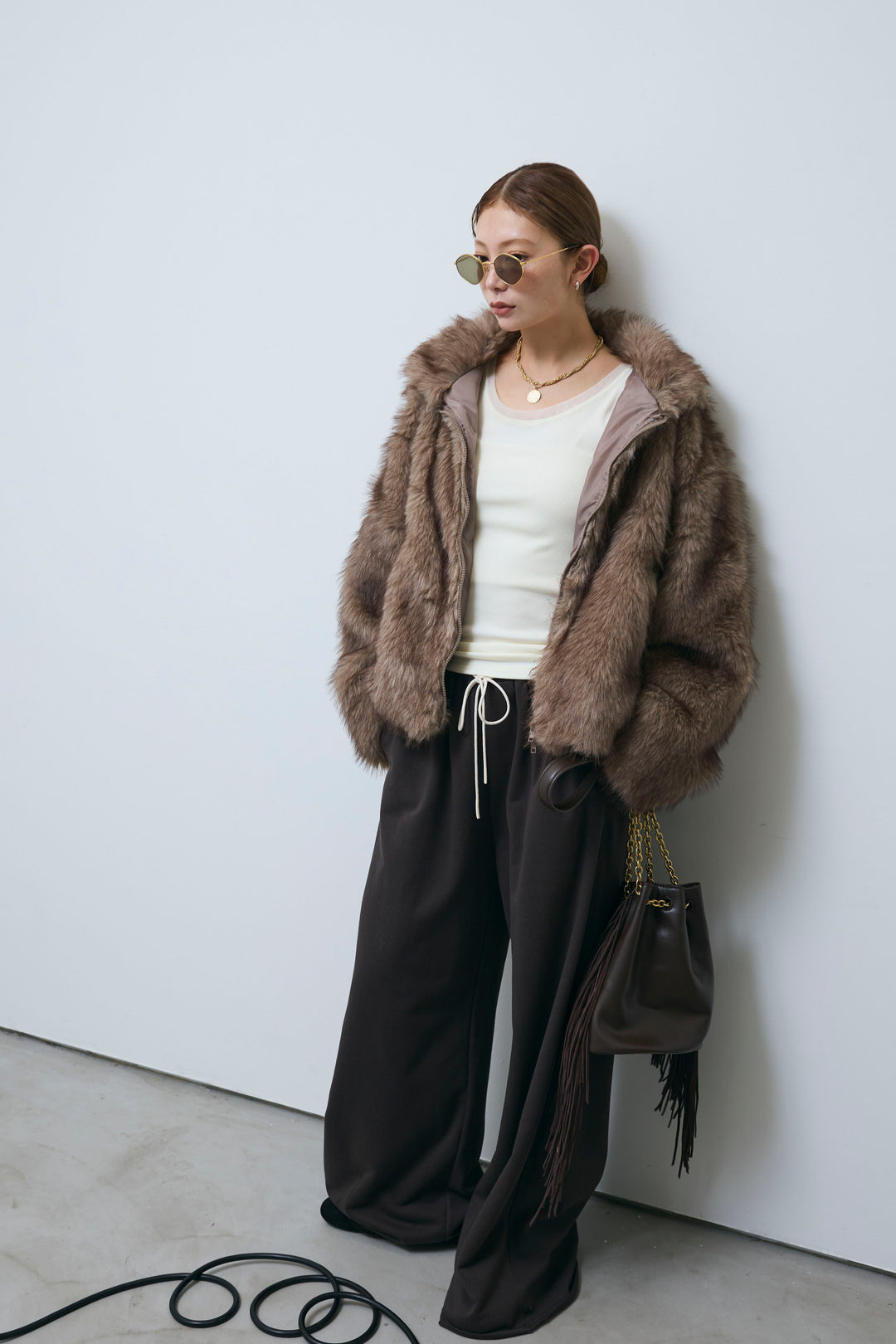 [予約/SET]ミックスファージップブルゾン+エフォートレススウェットパンツ(2set)