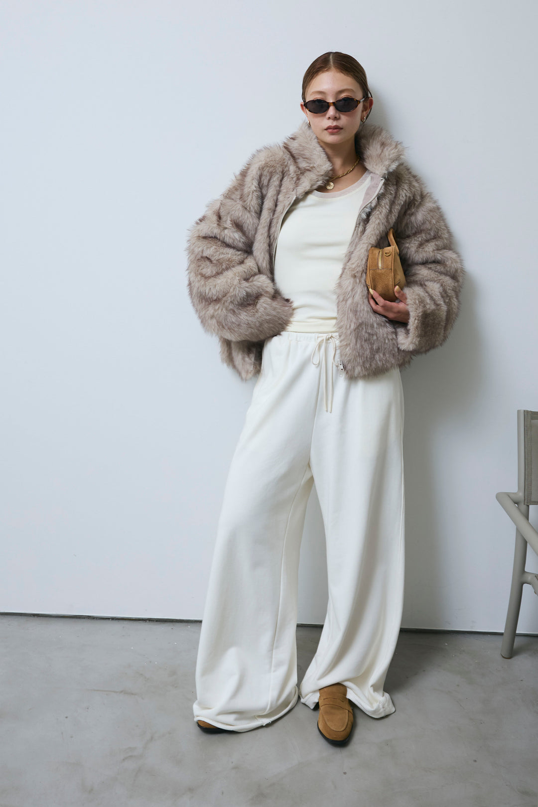 [予約/SET]ミックスファージップブルゾン+エフォートレススウェットパンツ(2set)