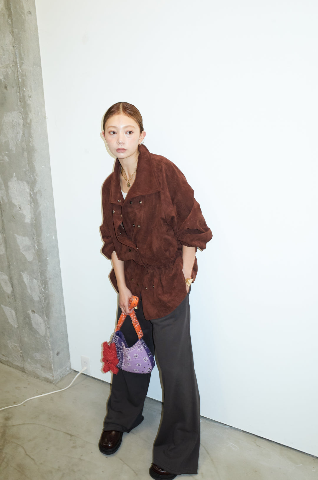 [予約/SET]エコスウェードミディブルゾン+エフォートレススウェットパンツ(2set)