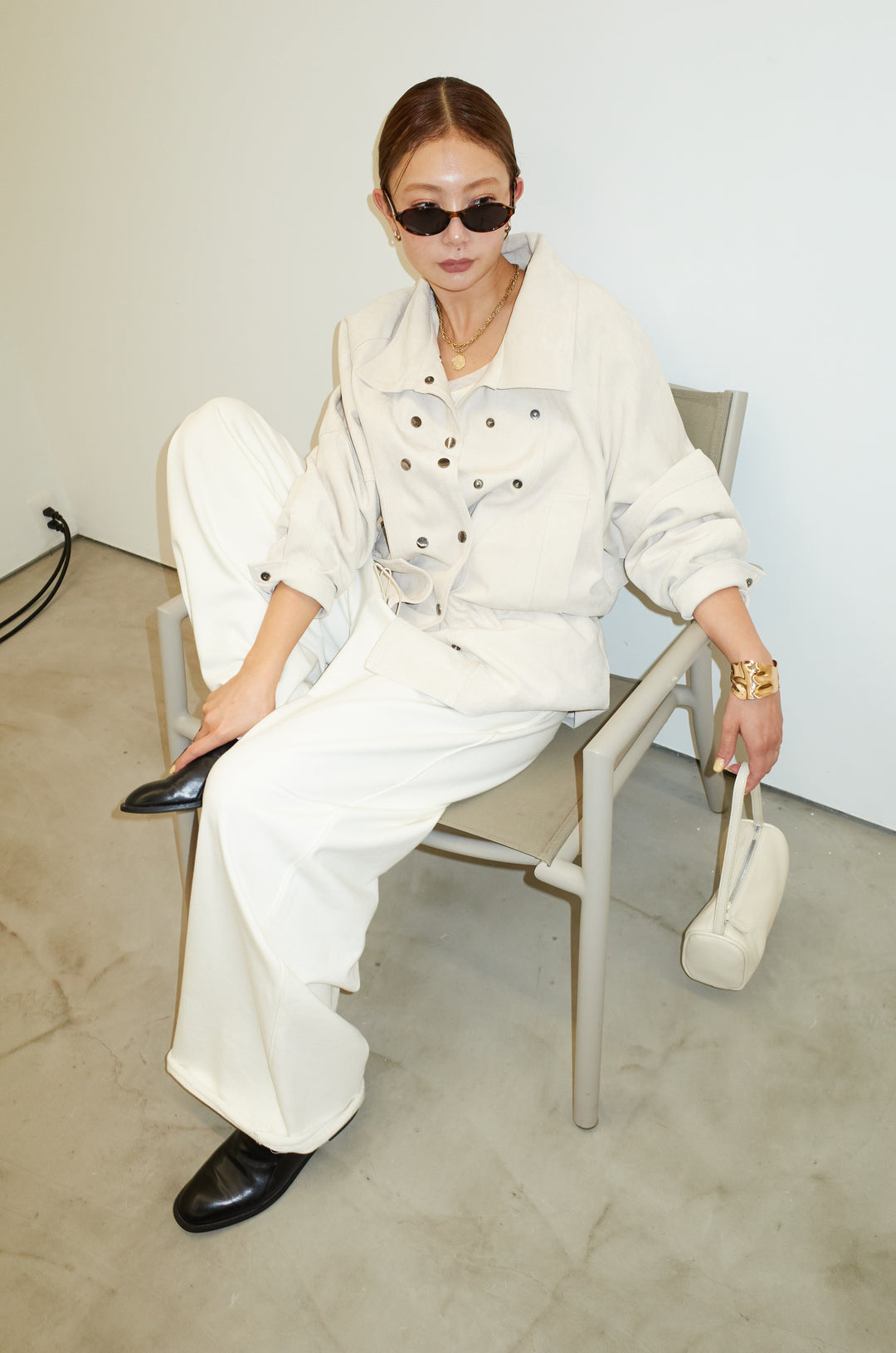 [予約/SET]エコスウェードミディブルゾン+エフォートレススウェットパンツ(2set)