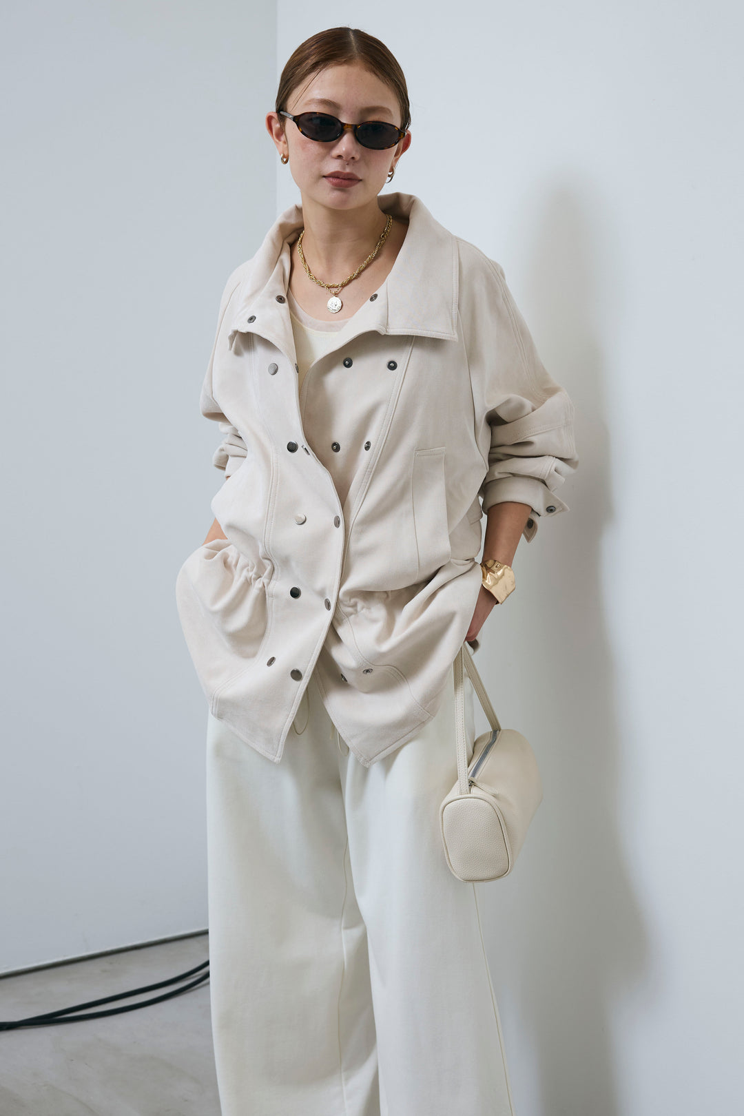 [予約/SET]エコスウェードミディブルゾン+エフォートレススウェットパンツ(2set)