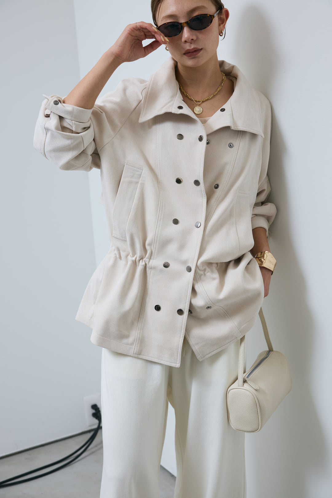 [予約/SET]エコスウェードミディブルゾン+エフォートレススウェットパンツ(2set)