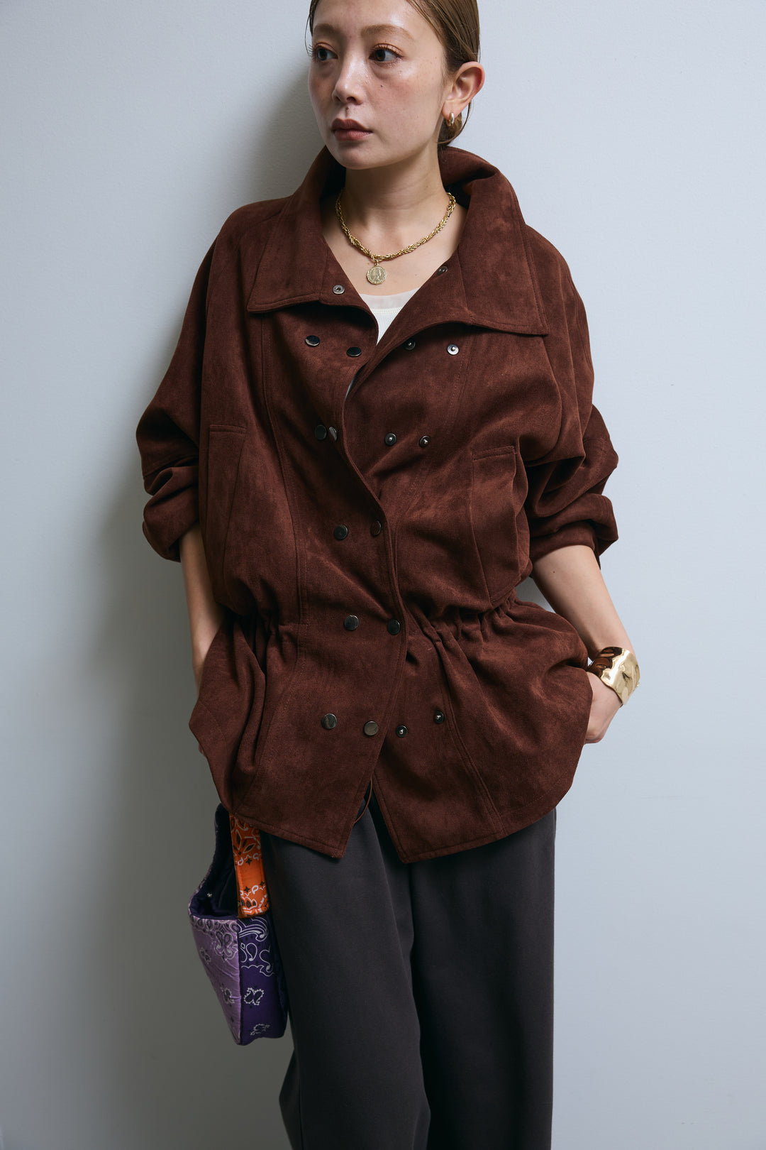 [予約/SET]エコスウェードミディブルゾン+エフォートレススウェットパンツ(2set)