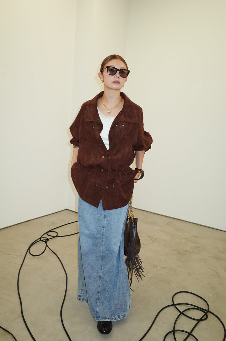 [予約/SET]エコスウェードミディブルゾン+オーセンティックデニムSK(2set)