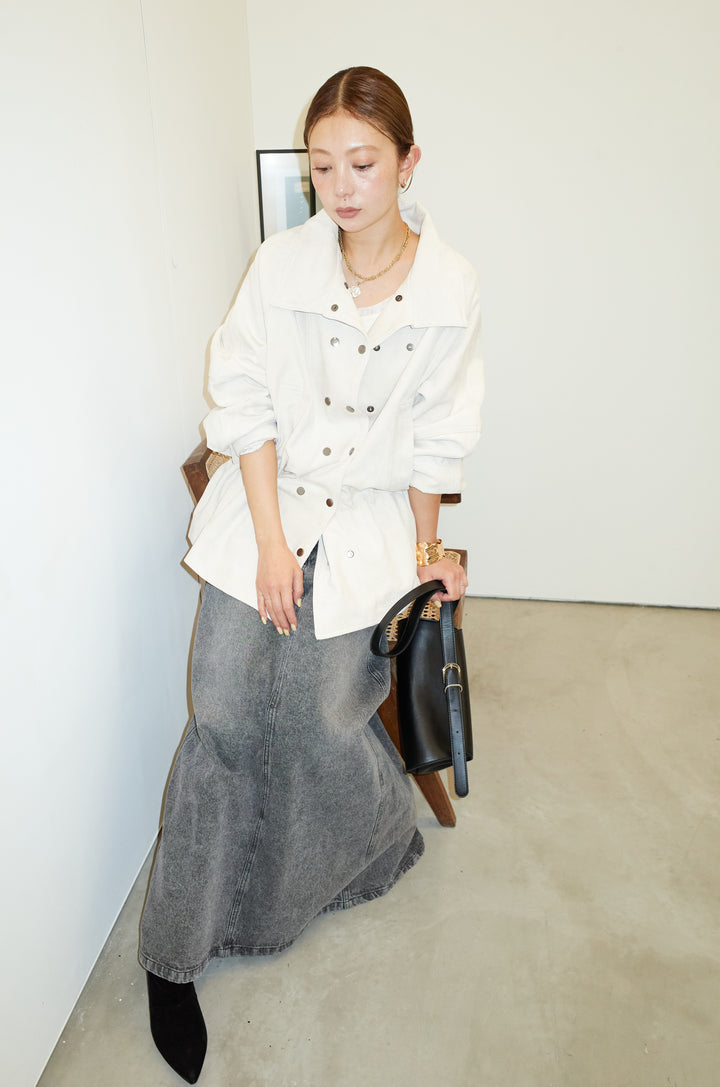 [予約/SET]エコスウェードミディブルゾン+オーセンティックデニムSK(2set)