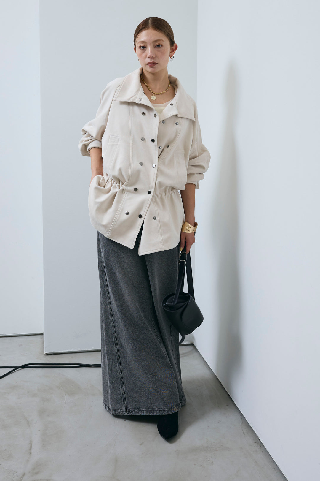 [予約/SET]エコスウェードミディブルゾン+オーセンティックデニムSK(2set)