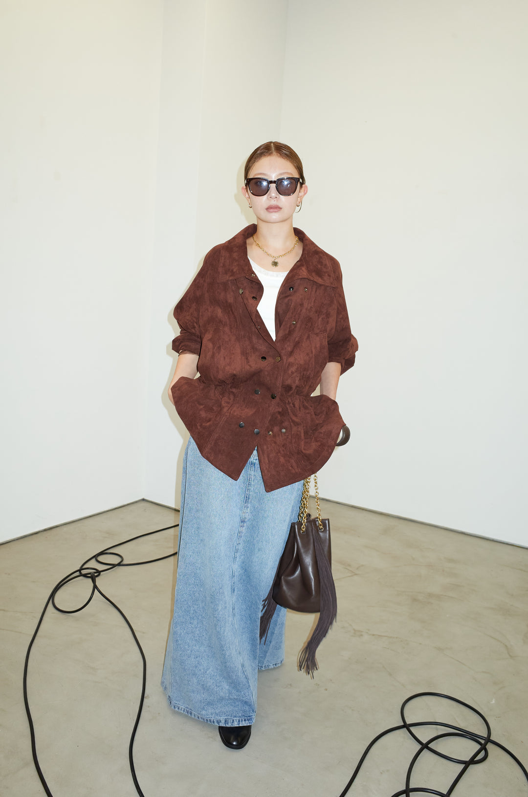 [予約/SET]エコスウェードミディブルゾン+オーセンティックデニムSK(2set)