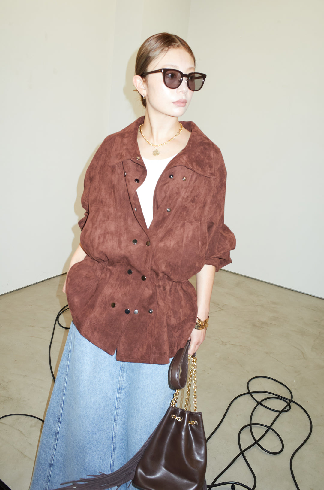 [予約/SET]エコスウェードミディブルゾン+オーセンティックデニムSK(2set)