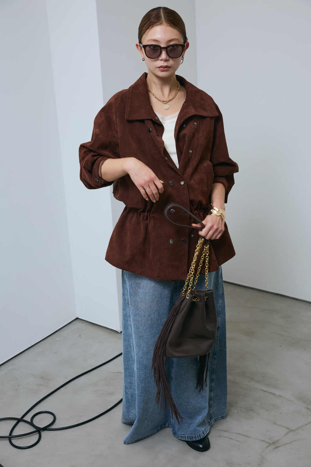 [予約/SET]エコスウェードミディブルゾン+オーセンティックデニムSK(2set)