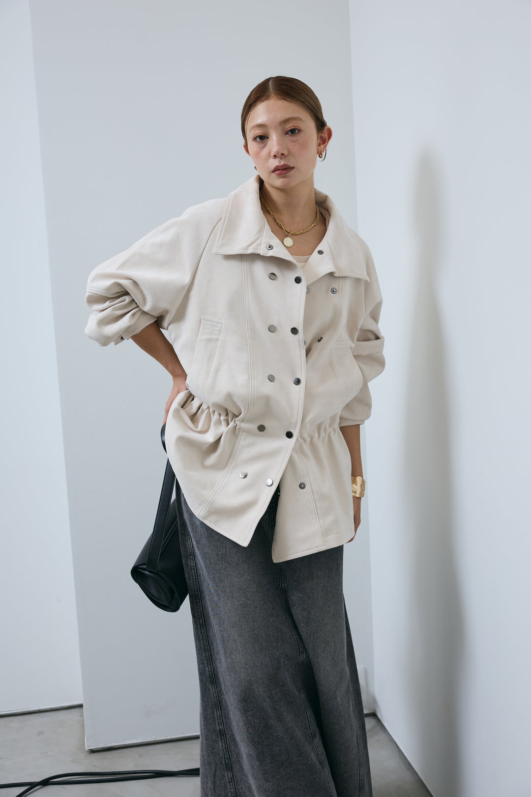 [予約/SET]エコスウェードミディブルゾン+オーセンティックデニムSK(2set)