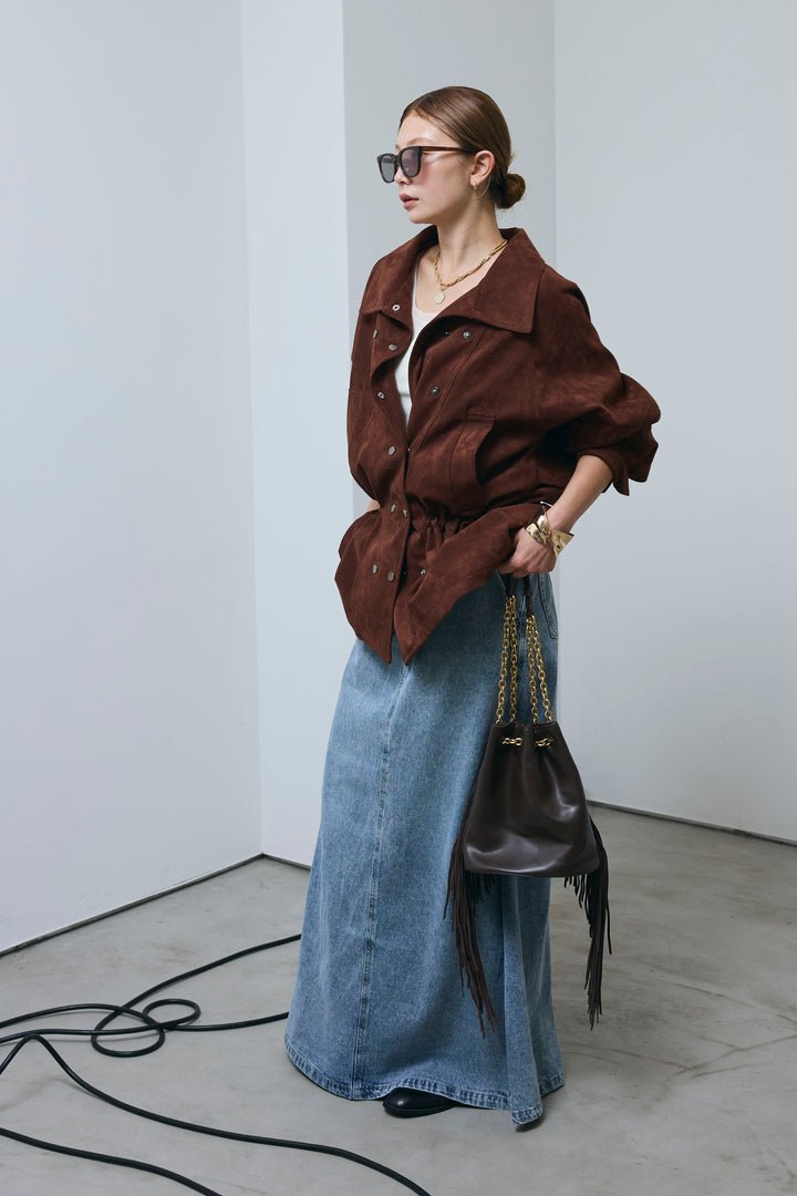 [予約/SET]エコスウェードミディブルゾン+オーセンティックデニムSK(2set)