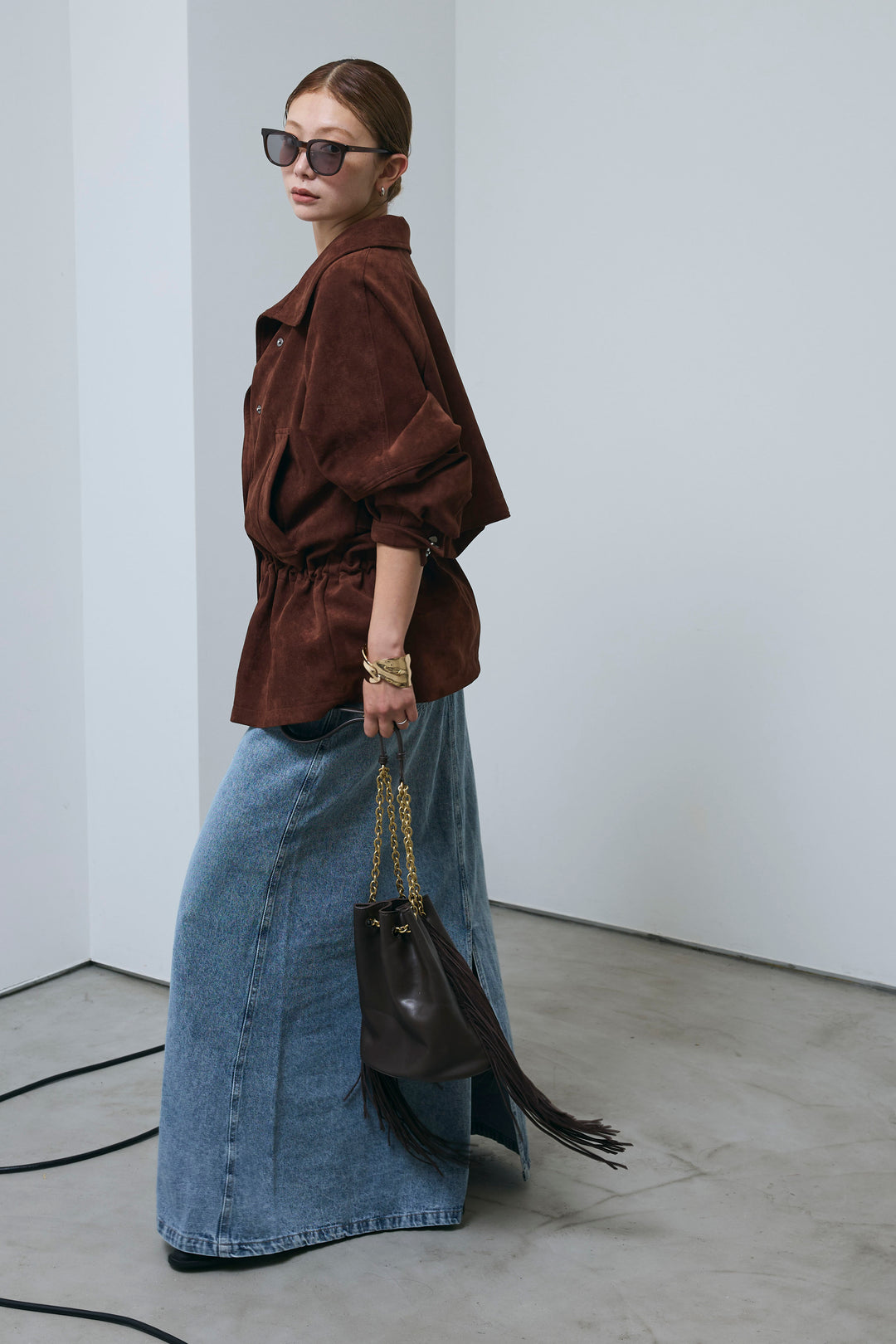 [予約/SET]エコスウェードミディブルゾン+オーセンティックデニムSK(2set)