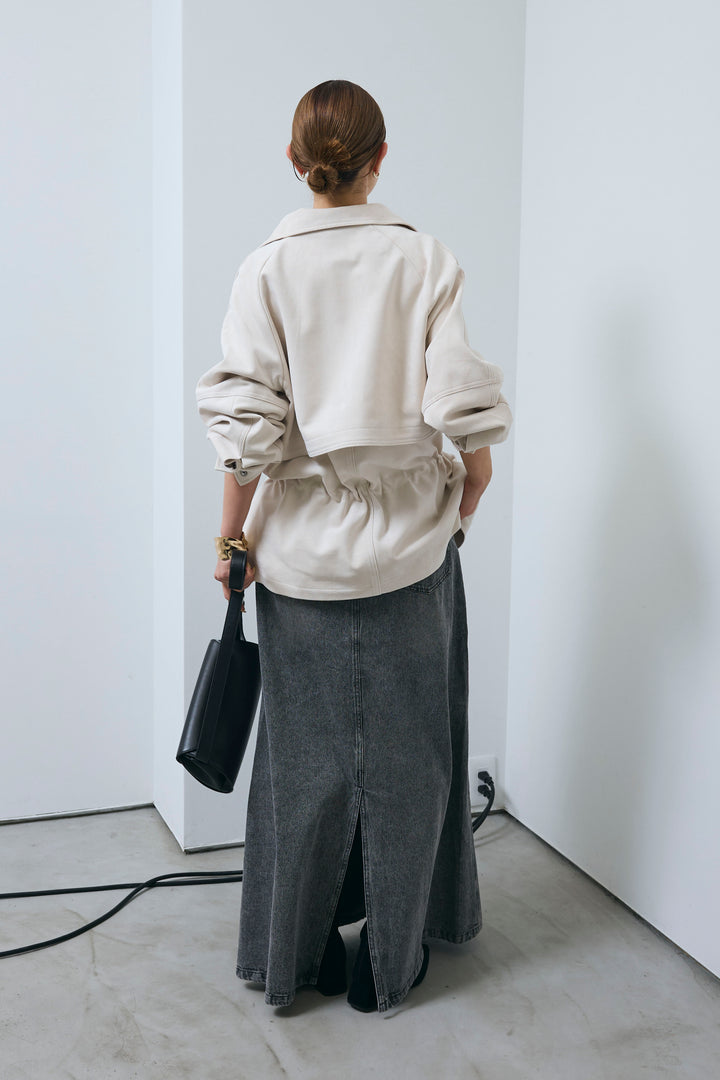 [予約/SET]エコスウェードミディブルゾン+オーセンティックデニムSK(2set)