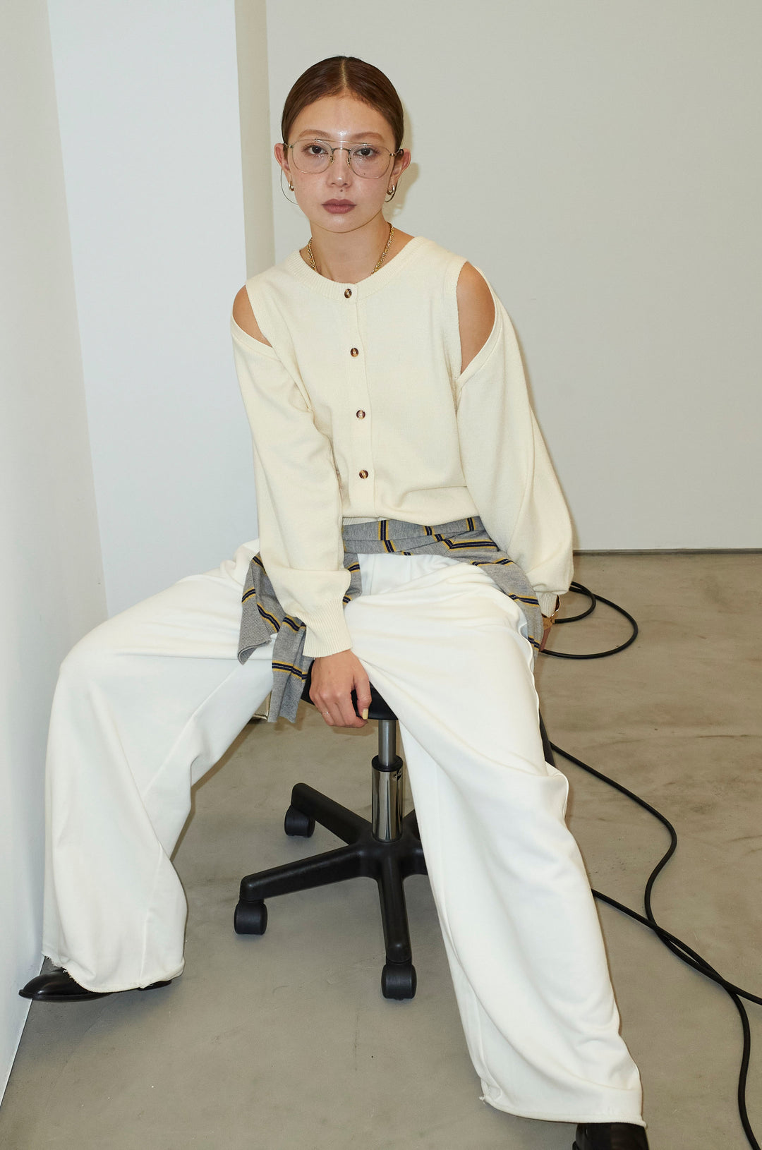 [予約/SET]2wayニットカーデ+エフォートレススウェットパンツ(2set)