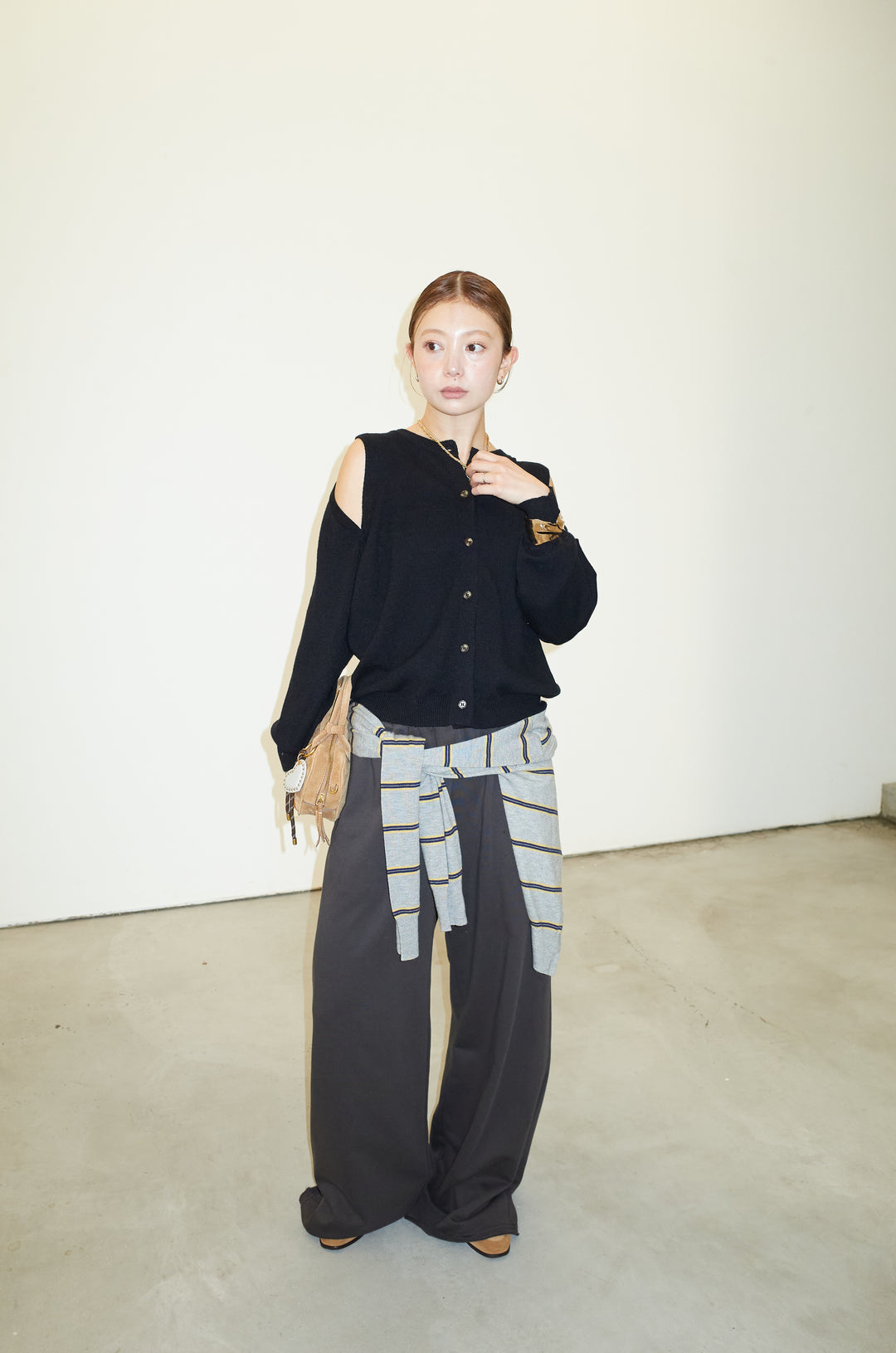 [予約/SET]2wayニットカーデ+エフォートレススウェットパンツ(2set)