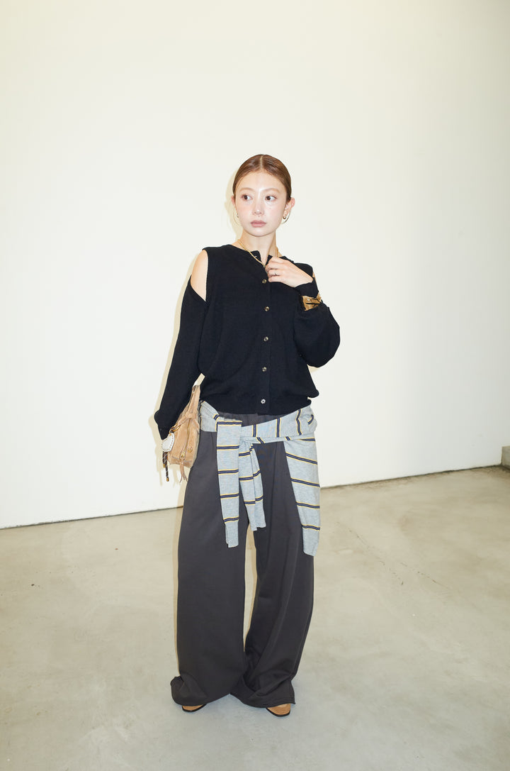 [予約/SET]2wayニットカーデ+エフォートレススウェットパンツ(2set)