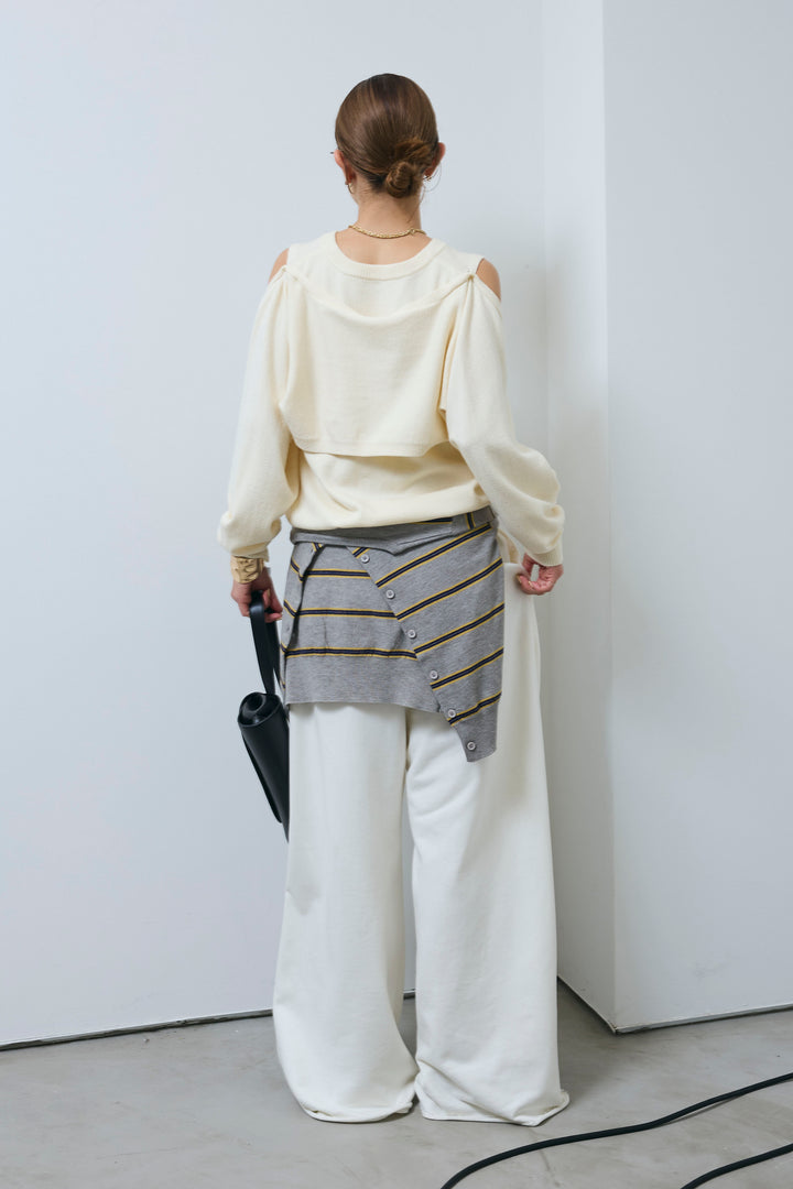 [予約/SET]2wayニットカーデ+エフォートレススウェットパンツ(2set)