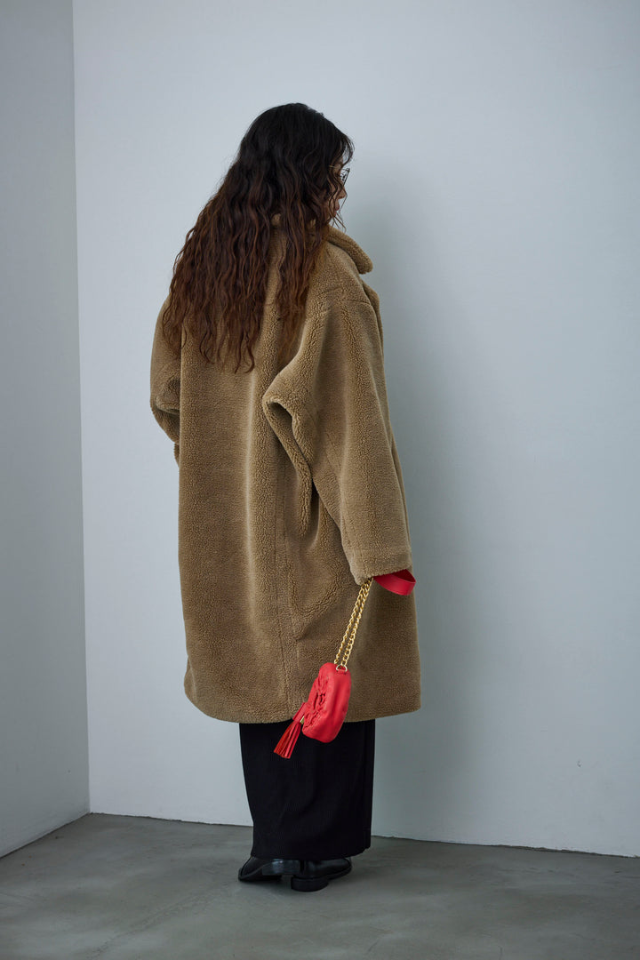 [予約/SET]テディロングコート+ヘンリーリブワンピース(2set)