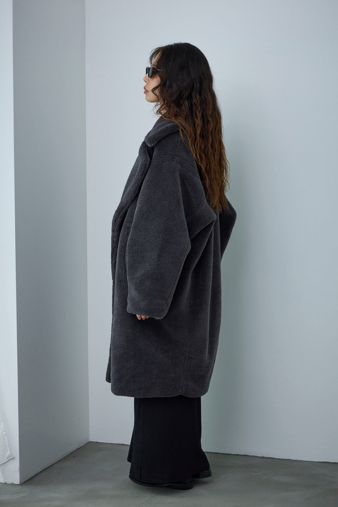 [予約/SET]テディロングコート+ヘンリーリブワンピース(2set)