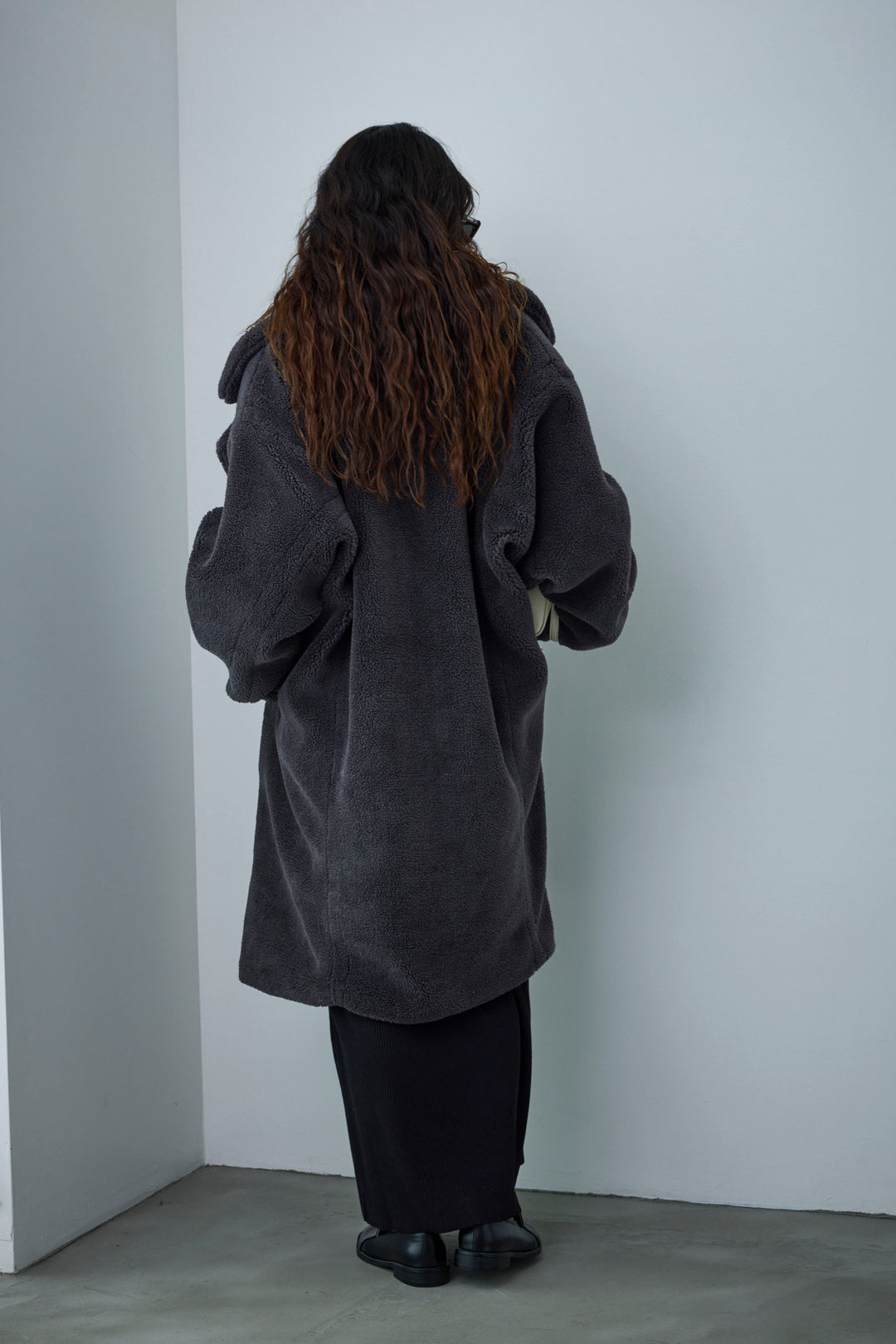 [予約/SET]テディロングコート+ヘンリーリブワンピース(2set)