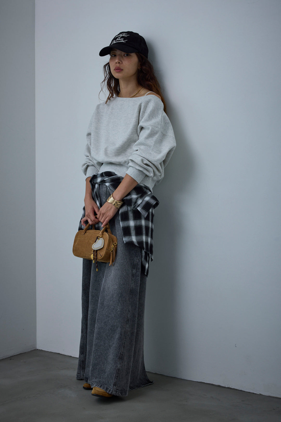 [予約/SET]裏起毛オフショルスウェット+オーセンティックデニムSK(2set)