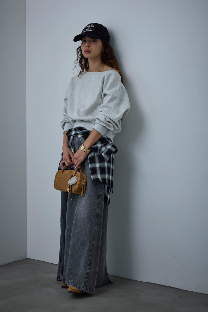 [予約/SET]裏起毛オフショルスウェット+オーセンティックデニムSK(2set)