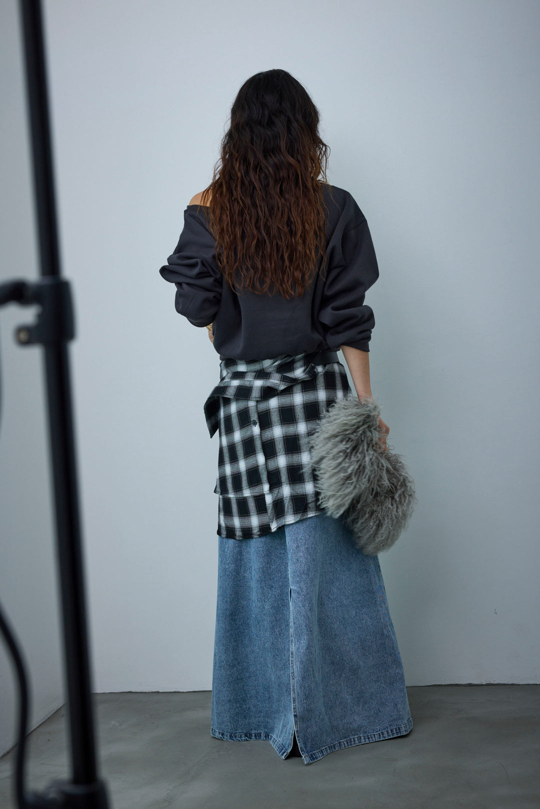 [予約/SET]裏起毛オフショルスウェット+オーセンティックデニムSK(2set)